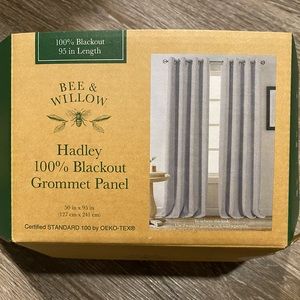 Bee & Willow Hadley Light Grey 50inx95in Blackout Curtain